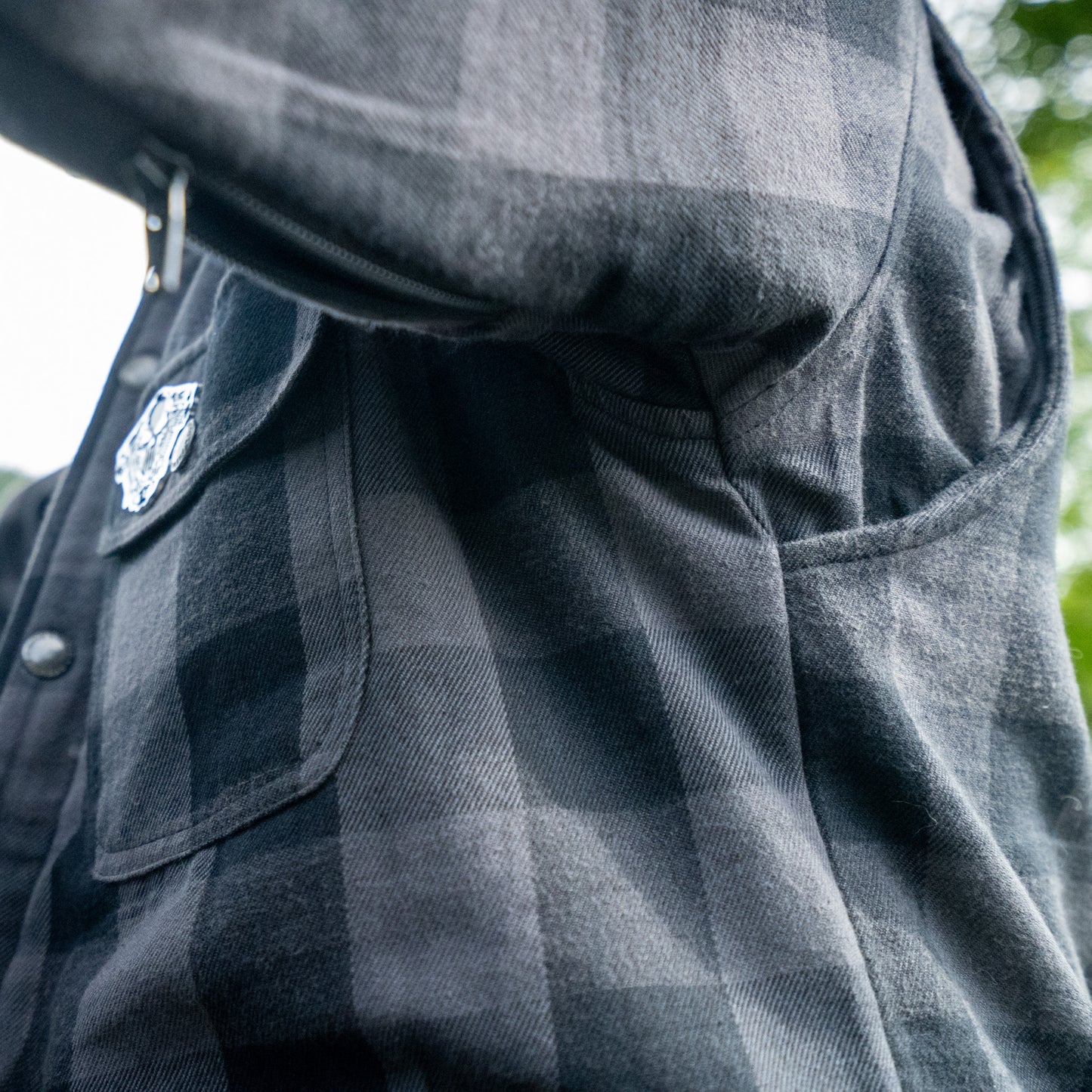 Kevlar Flannelhemd für Biker Grey / Black