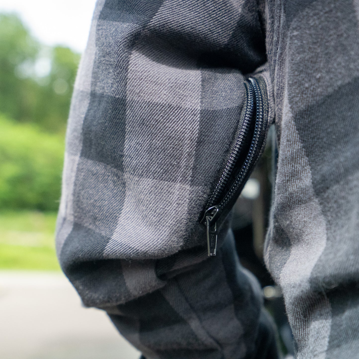 Kevlar Flannelhemd für Biker Grey / Black