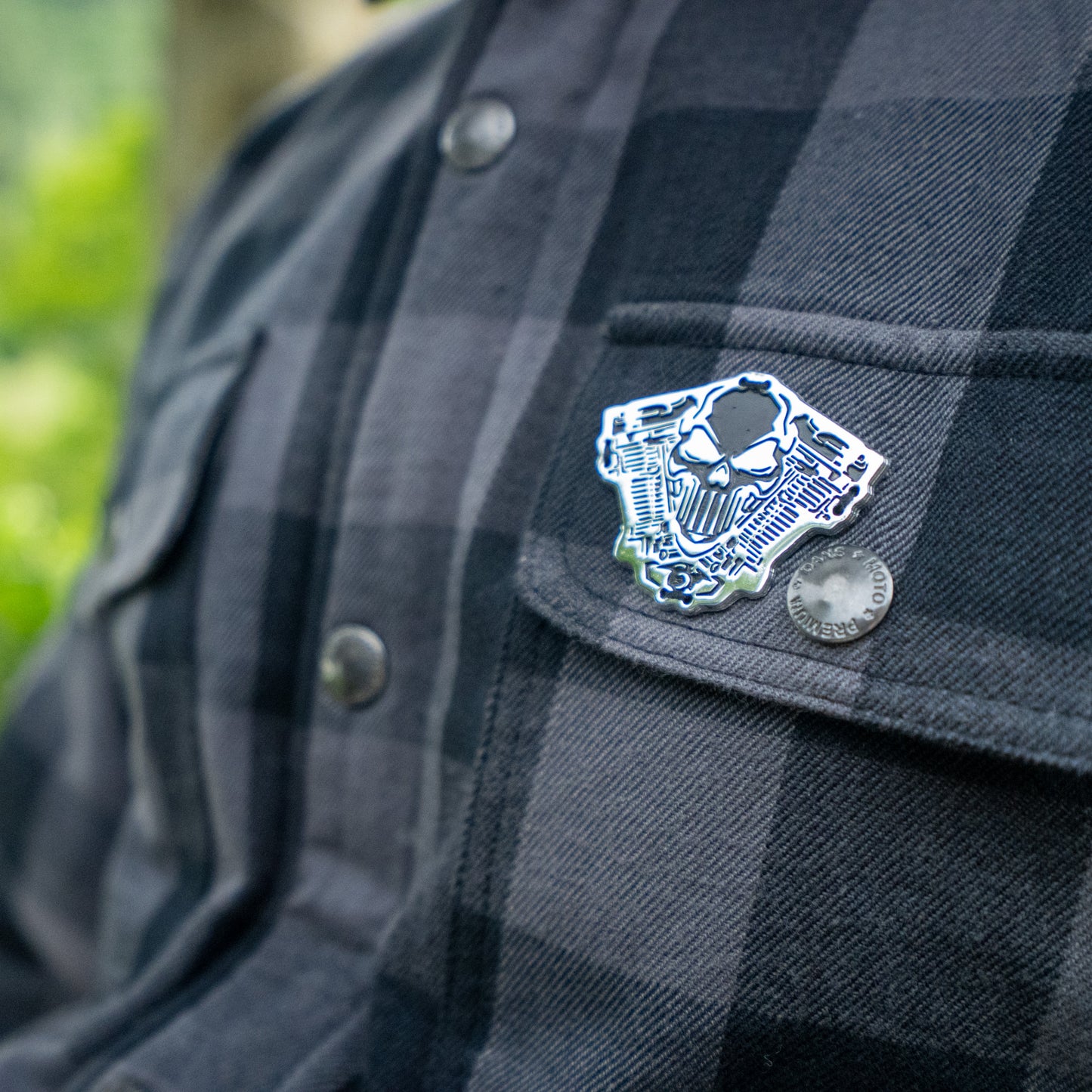 Kevlar Flannelhemd für Biker Grey / Black